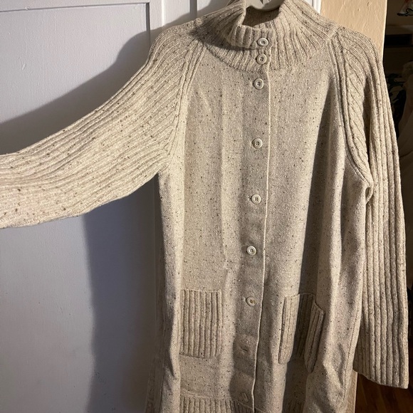 Eileen Fisher Beige Ribbed Cardigan - Picture 2 of 12